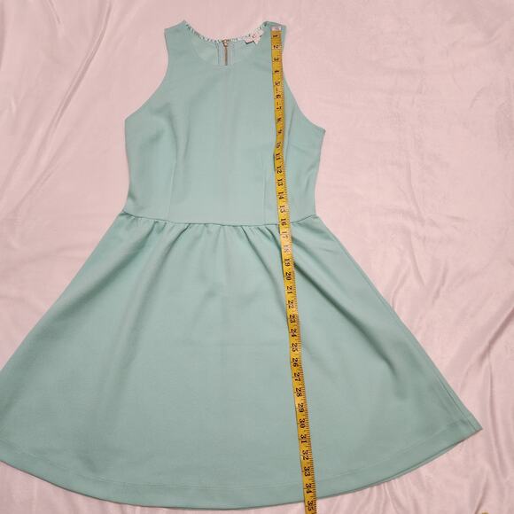 Charming Charlie Mint Green Sleeveless Textured Summer Spring Pleated Dress, S - Picture 7 of 7